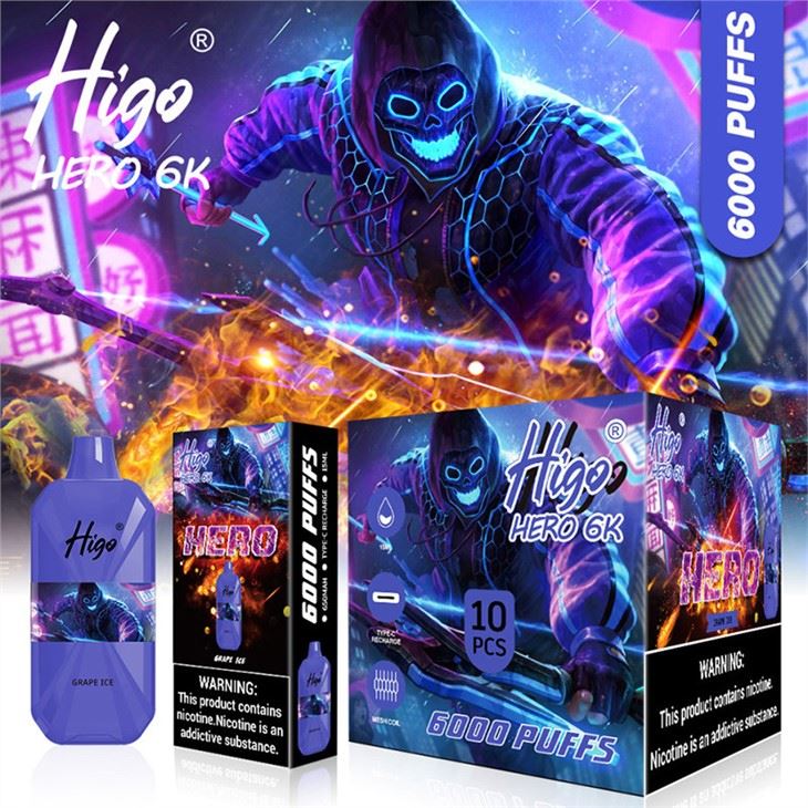 Higo HERO 6K 6000 الیکٹرانک سگریٹ ڈسپوزایبل Vape