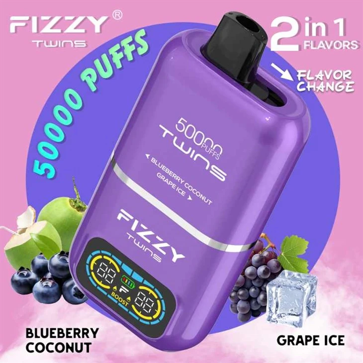 fizzy جڑواں 50000 پفس دوہری ذائقوں