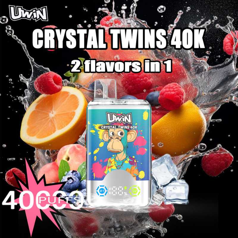 UWIN کرسٹل جڑواں 40000 پف ڈبل ذائقوں کے واپ